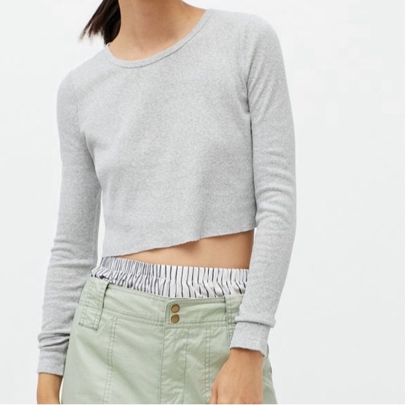 UO BDG Girlfriend Cropped Long Sleeve Tee - Picture 1 of 5